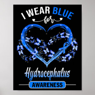 Awareness I Wear Blue Butterfly Heart  Poster