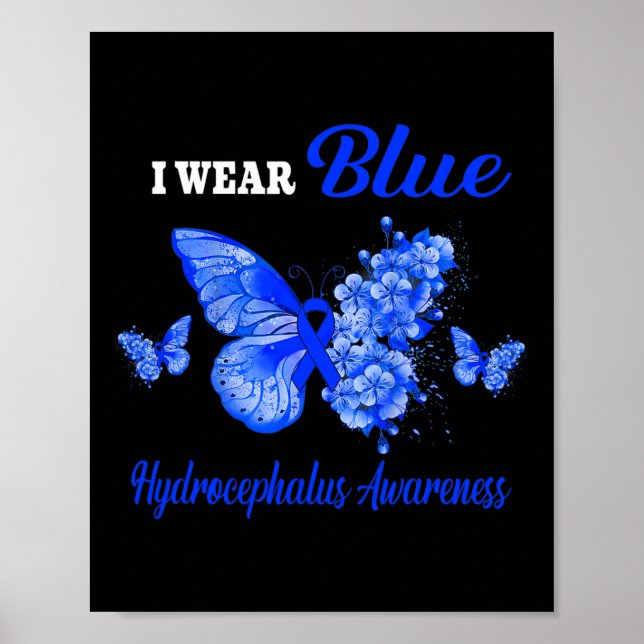 Awareness I Wear Blue Butterfly  Poster (Front)