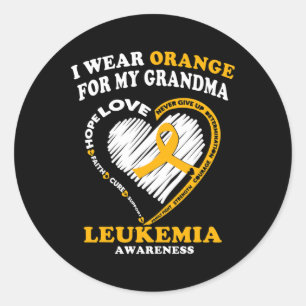 Awareness - I Wear Orange For My Grandma  Classic Round Sticker