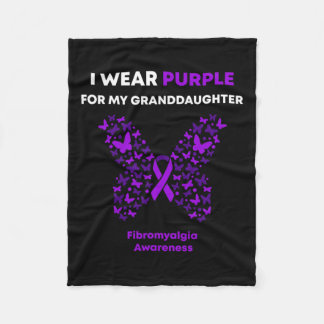 Awareness-i Wear Purple For My Granddaughter  Fleece Blanket