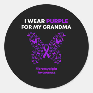 Awareness-i Wear Purple For My Grandma Support Classic Round Sticker