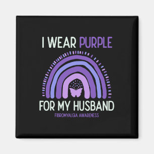 Awareness I Wear Purple For My Husband Magnet