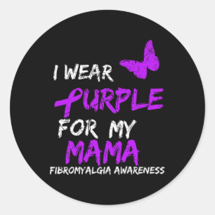 Awareness I Wear Purple For My Mama 5  Classic Round Sticker