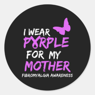 Awareness I Wear Purple For My Mother 2  Classic Round Sticker