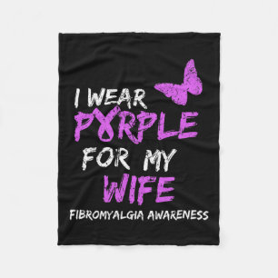 Awareness I Wear Purple For My Wife  Fleece Blanket