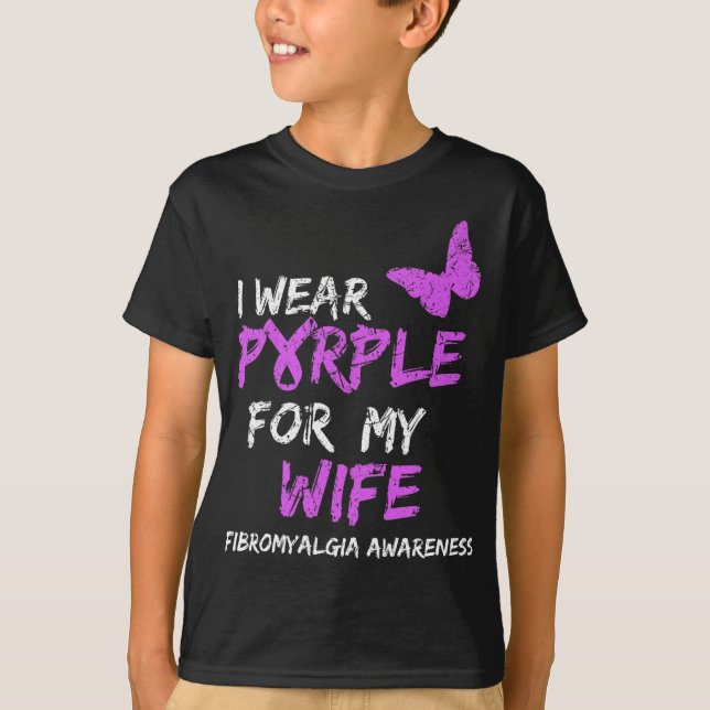 Awareness I Wear Purple For My Wife  T-Shirt (Front)