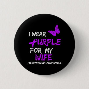 Awareness I Wear Purple For Wife 1  6 Cm Round Badge