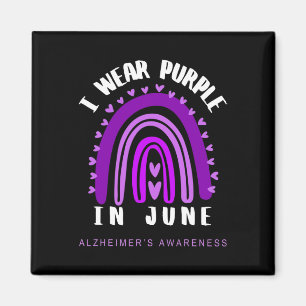 Awareness I Wear Purple In June Heimer Support  Magnet