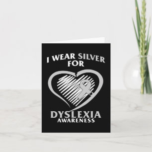 Awareness I Wear Silver Ribbon Learning Reading Di Card