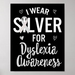 Awareness I Wear Silver Ribbon Learning Reading Di Poster