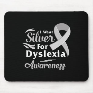 Awareness I Wear Silver Ribbon Learning Reading So Mouse Pad
