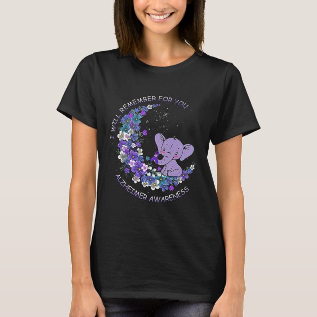 Awareness I Will Remember For You Elephant Moon  T-Shirt (Front)