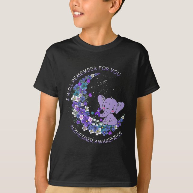 Awareness I Will Remember For You Elephant Moon  T-Shirt (Front)