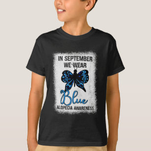 Awareness In September We Wear Blue Butterfly  T-Shirt