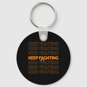Awareness Keep Fighting Orange Ribbon Boxing Glove Key Ring