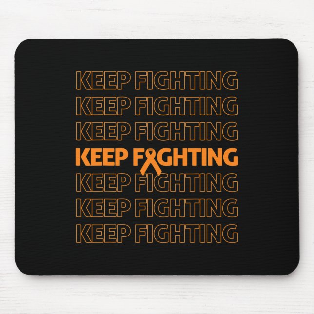 Awareness Keep Fighting Orange Ribbon Boxing Glove Mouse Pad (Front)