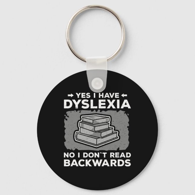Awareness Learning Disability Dyslexic Reading  Key Ring (Front)