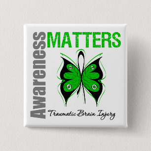 Awareness Matters Butterfly Traumatic Brain Injury 15 Cm Square Badge