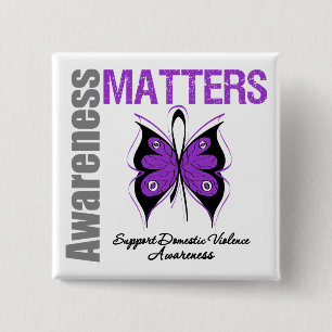 Awareness Matters Domestic Violence 15 Cm Square Badge