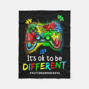 Awareness Men Kids Boys Autism Video Game Month  Fleece Blanket
