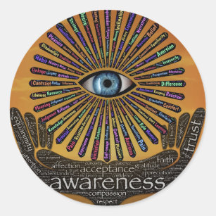 Awareness Minds Eye Inspirational Word Art  Classic Round Sticker