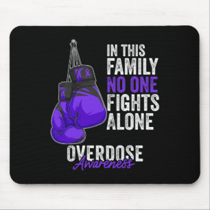 Awareness Month Boxing Gloves Purple Ribbon Mouse Pad