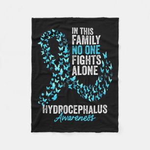Awareness Month Butterflies Light Blue Ribbon Fleece Blanket