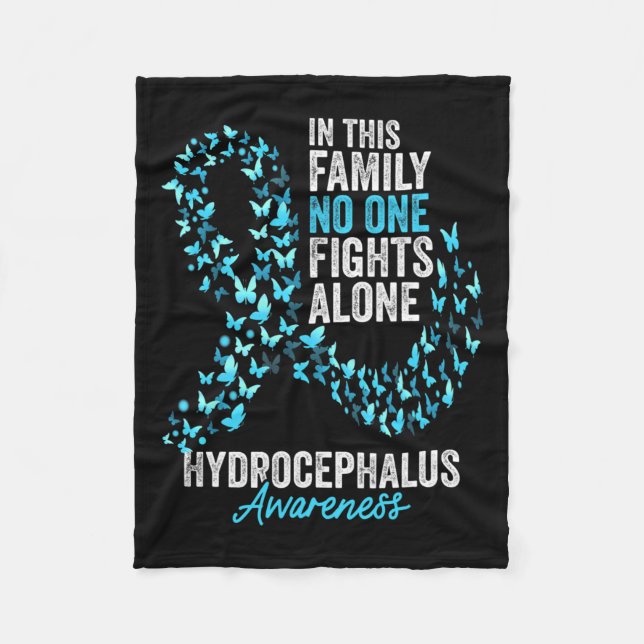 Awareness Month Butterflies Light Blue Ribbon  Fleece Blanket (Front)