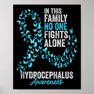 Awareness Month Butterflies Light Blue Ribbon  Poster