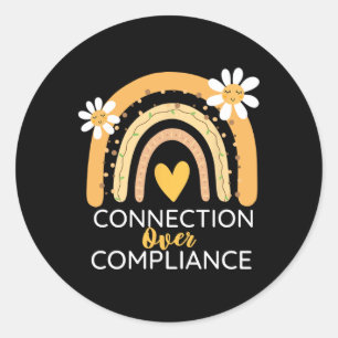 Awareness Month Connection Over Compliance Support Classic Round Sticker