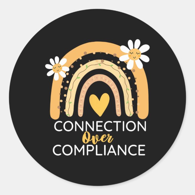 Awareness Month Connection Over Compliance Support Classic Round Sticker (Front)