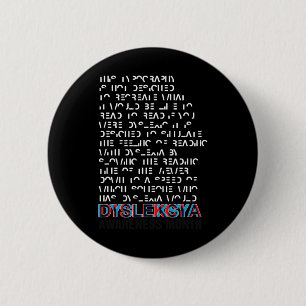 Awareness Month Costume Dyslexia Girl  6 Cm Round Badge