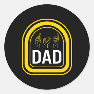 Awareness Month Dad Asl Father's Day Gift Trendy D Classic Round Sticker