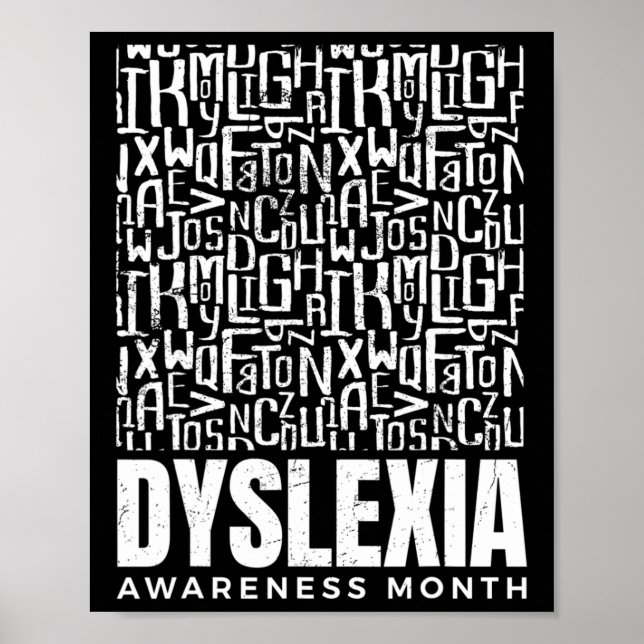 Awareness Month Dyslexia Warrior Dyslexic  Poster (Front)