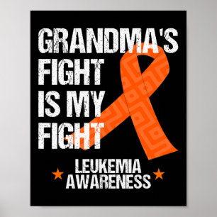 Awareness Month Grandma Fight Orange Ribbon Gift  Poster
