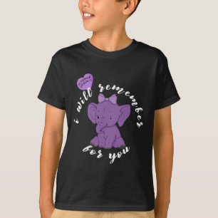 Awareness Month I End Purple Ribbon Elephant 2 T-Shirt
