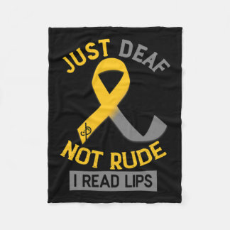 Awareness Month Just Deaf Not Rude Asl Sign Langua Fleece Blanket