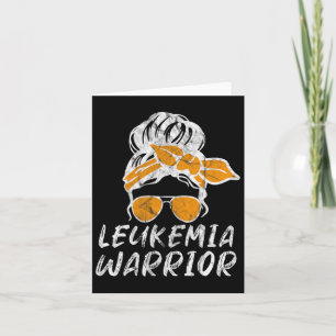 Awareness Month Messy Bun Retro Women's Warrior  Card