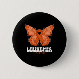 Awareness Month Orange Ribbon Butterfly  6 Cm Round Badge