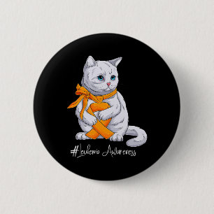Awareness Month Orange Ribbon Cat 6 Cm Round Badge