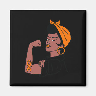 Awareness Month Orange Ribbon Warriors Women Gift Magnet
