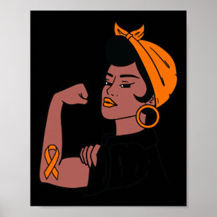 Awareness Month Orange Ribbon Warriors Women Gift  Poster