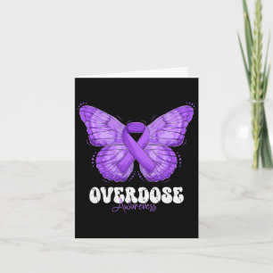 Awareness Month Purple Ribbon Butterfly Card