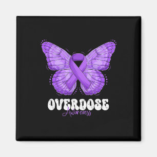 Awareness Month Purple Ribbon Butterfly Magnet