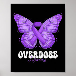 Awareness Month Purple Ribbon Butterfly Poster