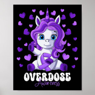Awareness Month Purple Ribbon Unicorn  Poster