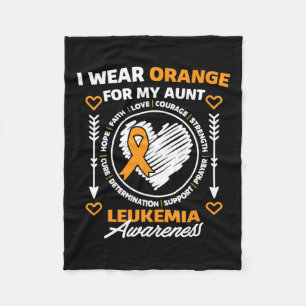 Awareness Month Support I Wear Orange For My Aunt  Fleece Blanket
