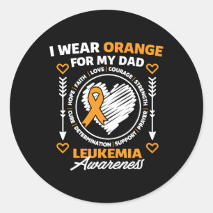 Awareness Month Support I Wear Orange For My Dad Classic Round Sticker