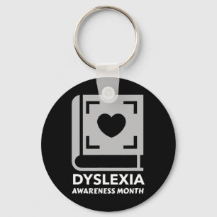 Awareness Month With Book And Heart Key Ring