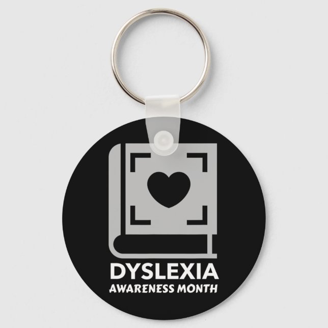 Awareness Month With Book And Heart  Key Ring (Front)